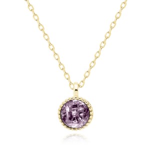 Lantisor argint placat cu aur galben cu pandantiv cu piatra mov DiAmanti Z2151NG_V-DIA (Argint 925‰ 2,4 g.)